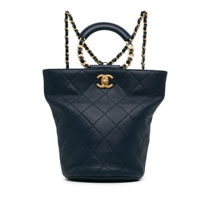 Chanel In the Loop Backpack Blue Calfskin Gold