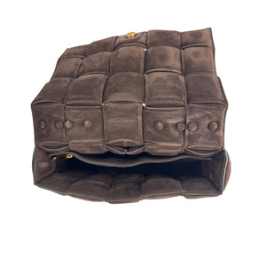 Bottega Veneta Padded Chain Cassette Brown Velvet Gold