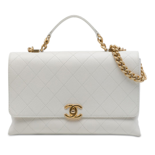 Chanel Chic Affinity Medium White Caviar Gold