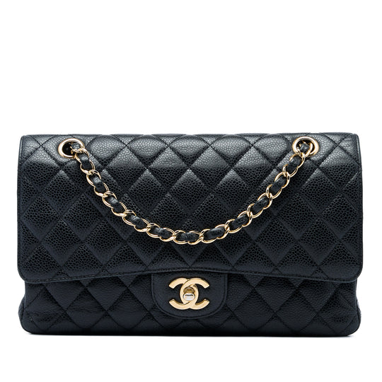 Chanel Classic Double Flap Medium Black Caviar Gold