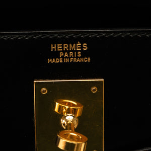 Hermès Kelly 32 Black Box Calf Gold