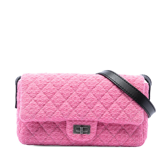 Chanel Reissue 2.55 Easy Messenger Small Pink Tweed