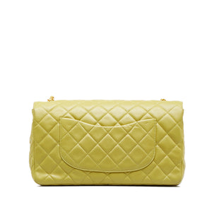 Chanel Classic Single Flap Medium Green Lambskin Gold