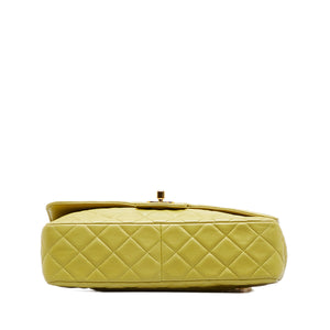 Chanel Classic Single Flap Medium Green Lambskin Gold
