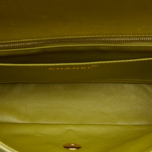 Chanel Classic Single Flap Medium Green Lambskin Gold