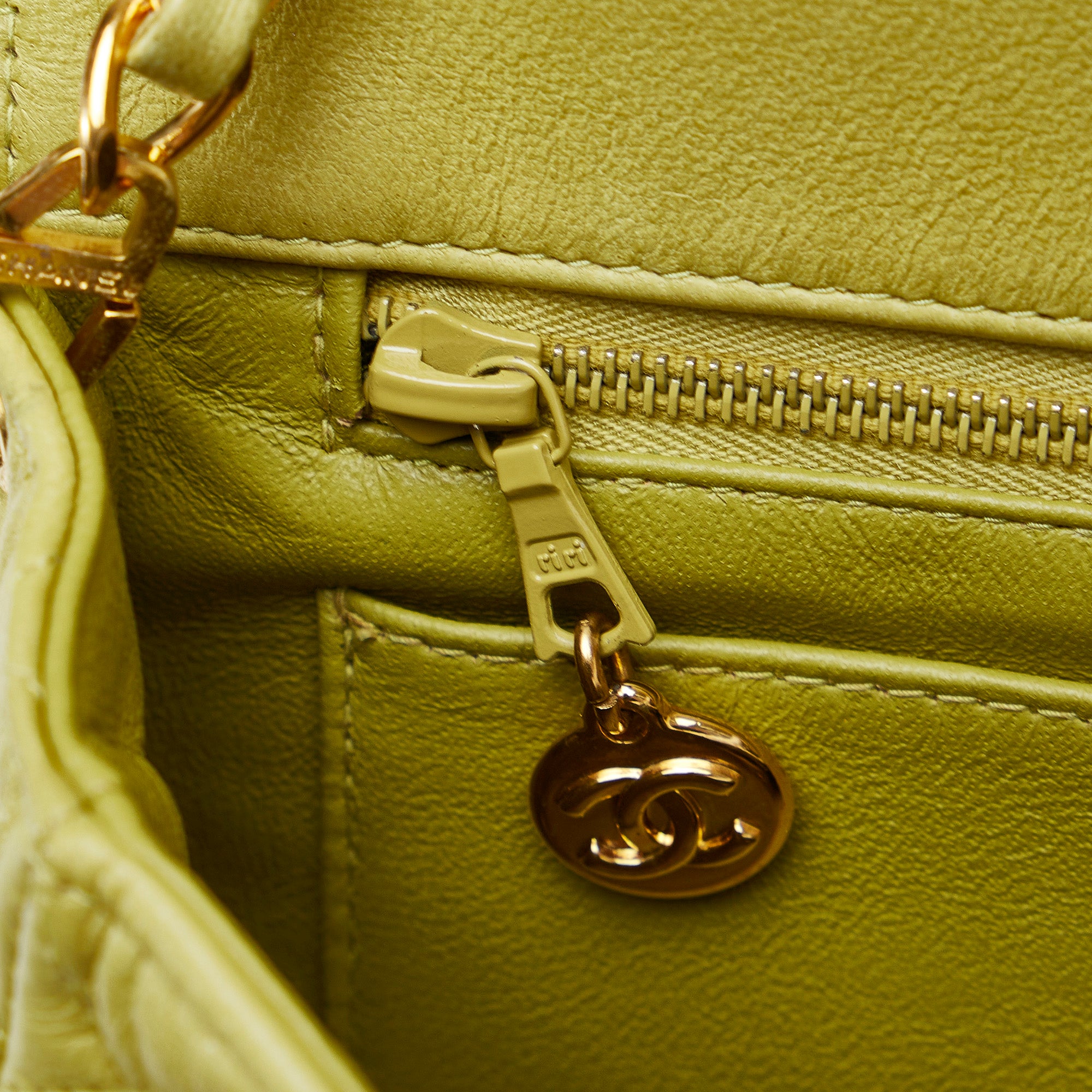 Chanel Classic Single Flap Medium Green Lambskin Gold