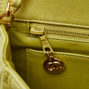 Chanel Classic Single Flap Medium Green Lambskin Gold