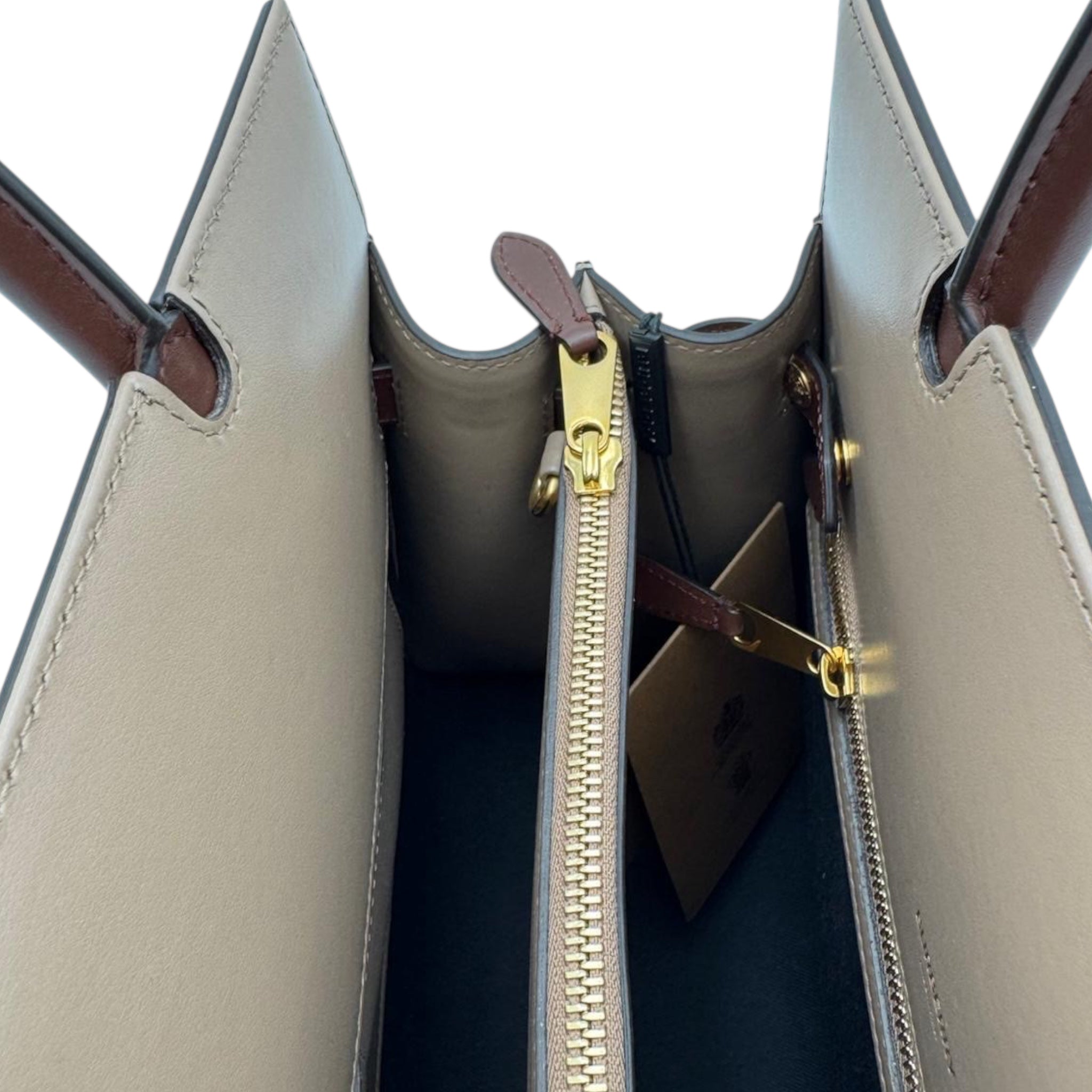 Burberry Handbag Tricolore Brown Leather