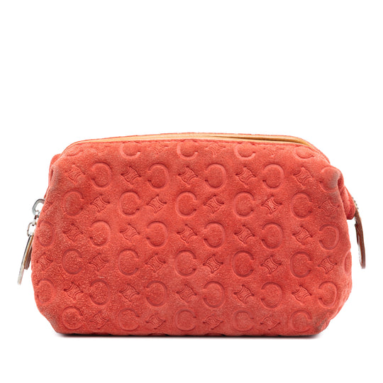 Celine Macadam Pouch Orange Suede Calfskin