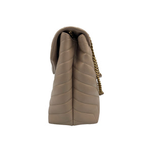 Yves Saint Laurent LouLou Large Beige Calfskin Gold