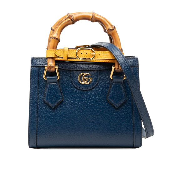 Gucci Bamboo Diana Small Blue Calfskin