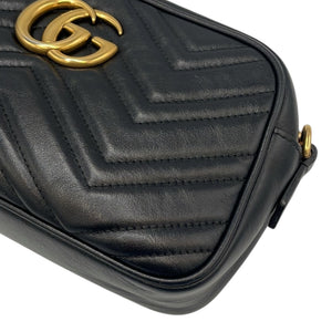 Gucci GG Marmont Small Black Matelassé Leather