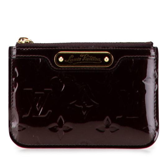 Louis Vuitton Key Pouch Purple Vernis Leather Gold