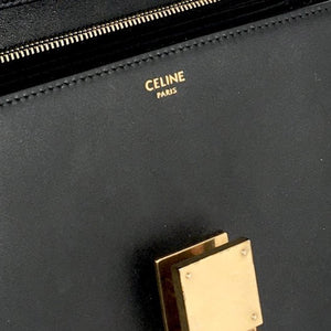 Celine Classic Box Medium Black Calfskin
