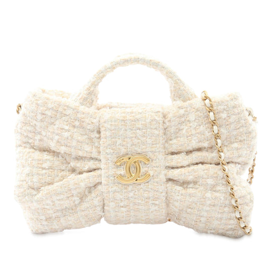 Chanel CC Mini White Tweed