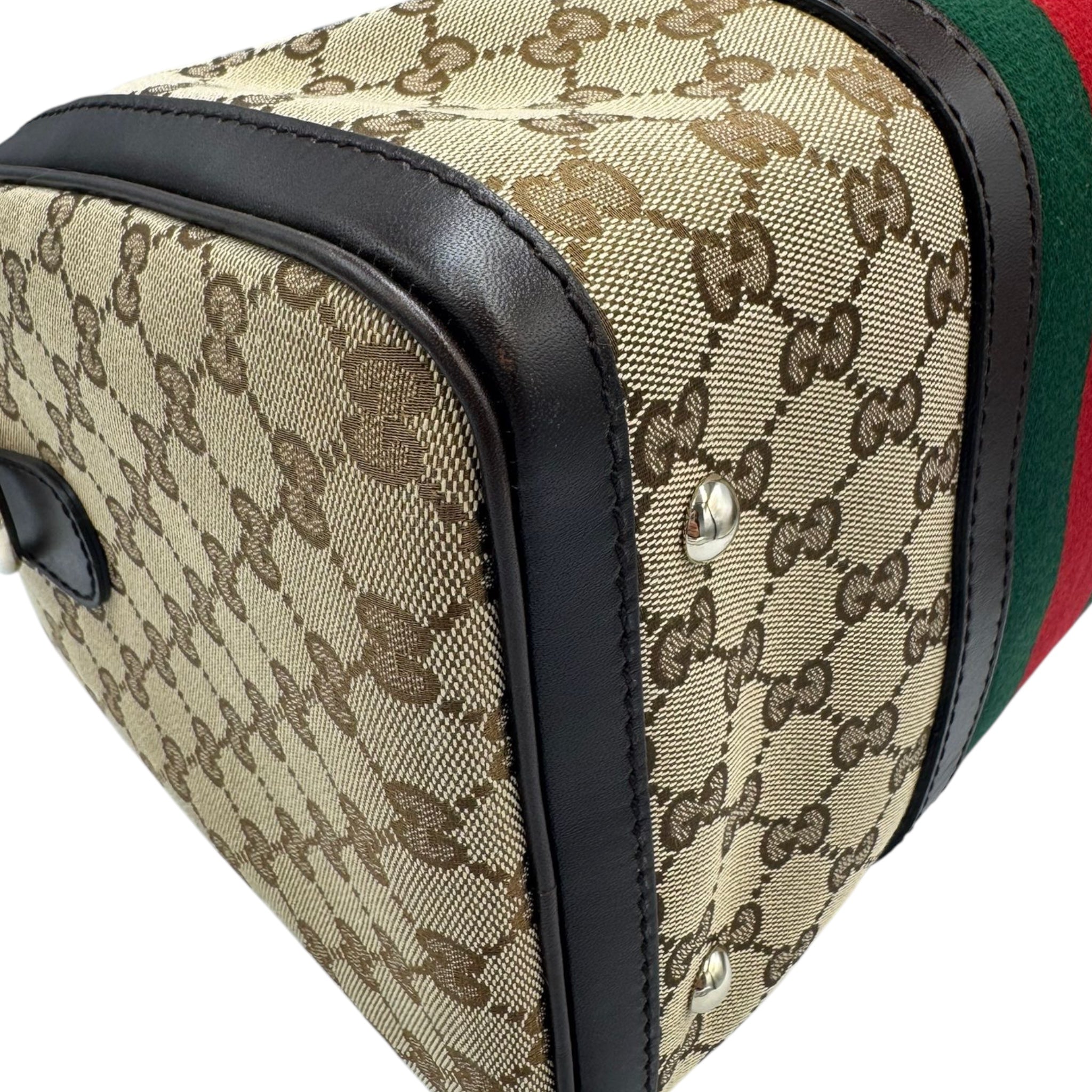 Gucci Boston Bag GG Web Supreme Canvas