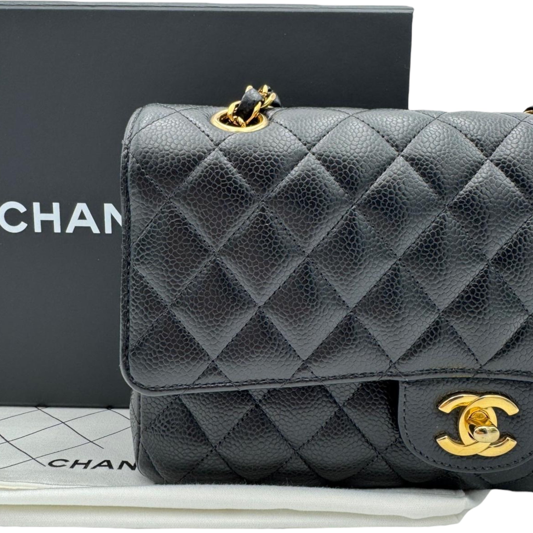 Chanel Classic Medium Double Flap Black Caviar Gold