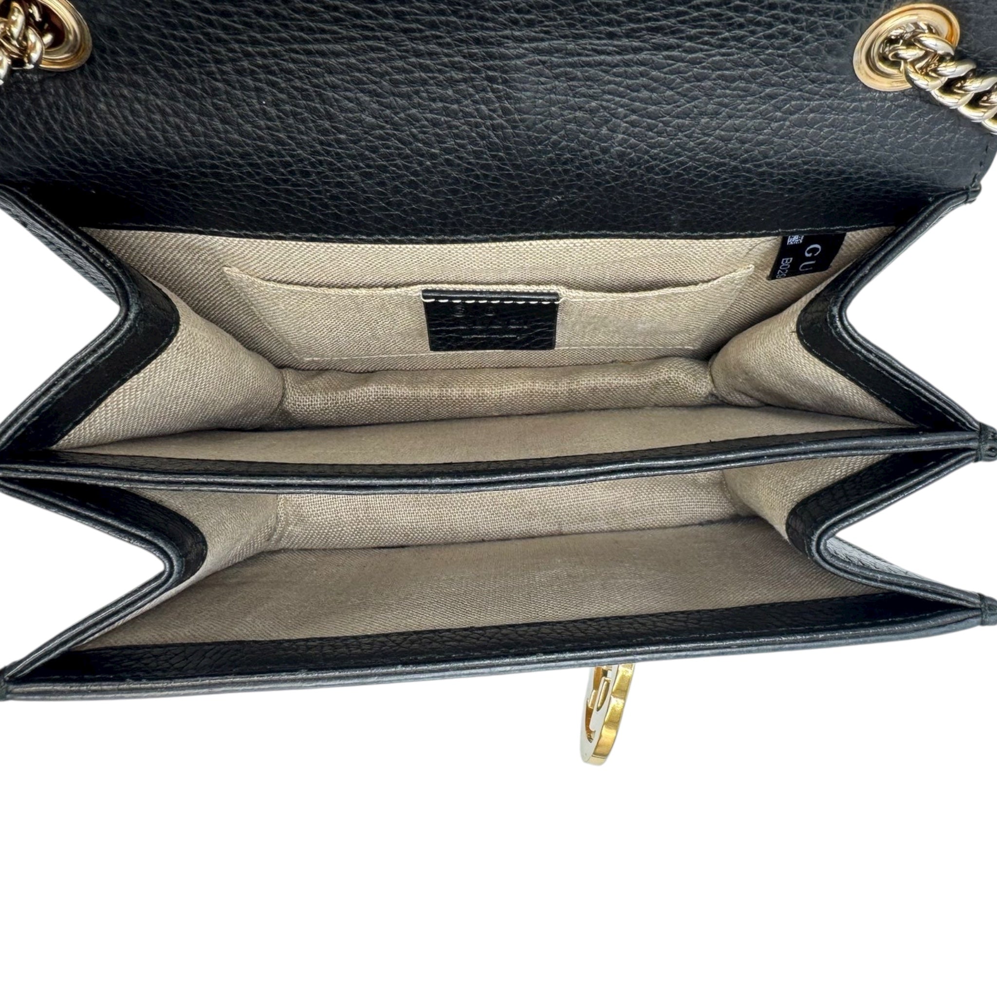 Gucci Interlocking GG Small Black Calfskin Gold
