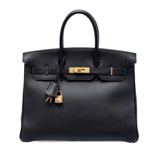 Hermès Birkin Retourne 35 Black Swift Gold