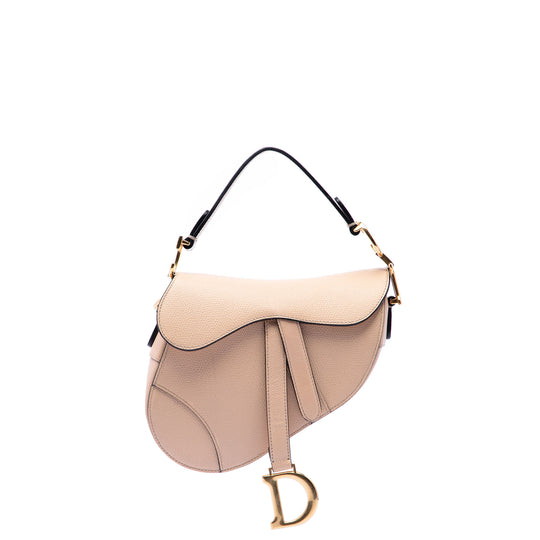 Dior Saddle Mini Beige Grained Calfskin