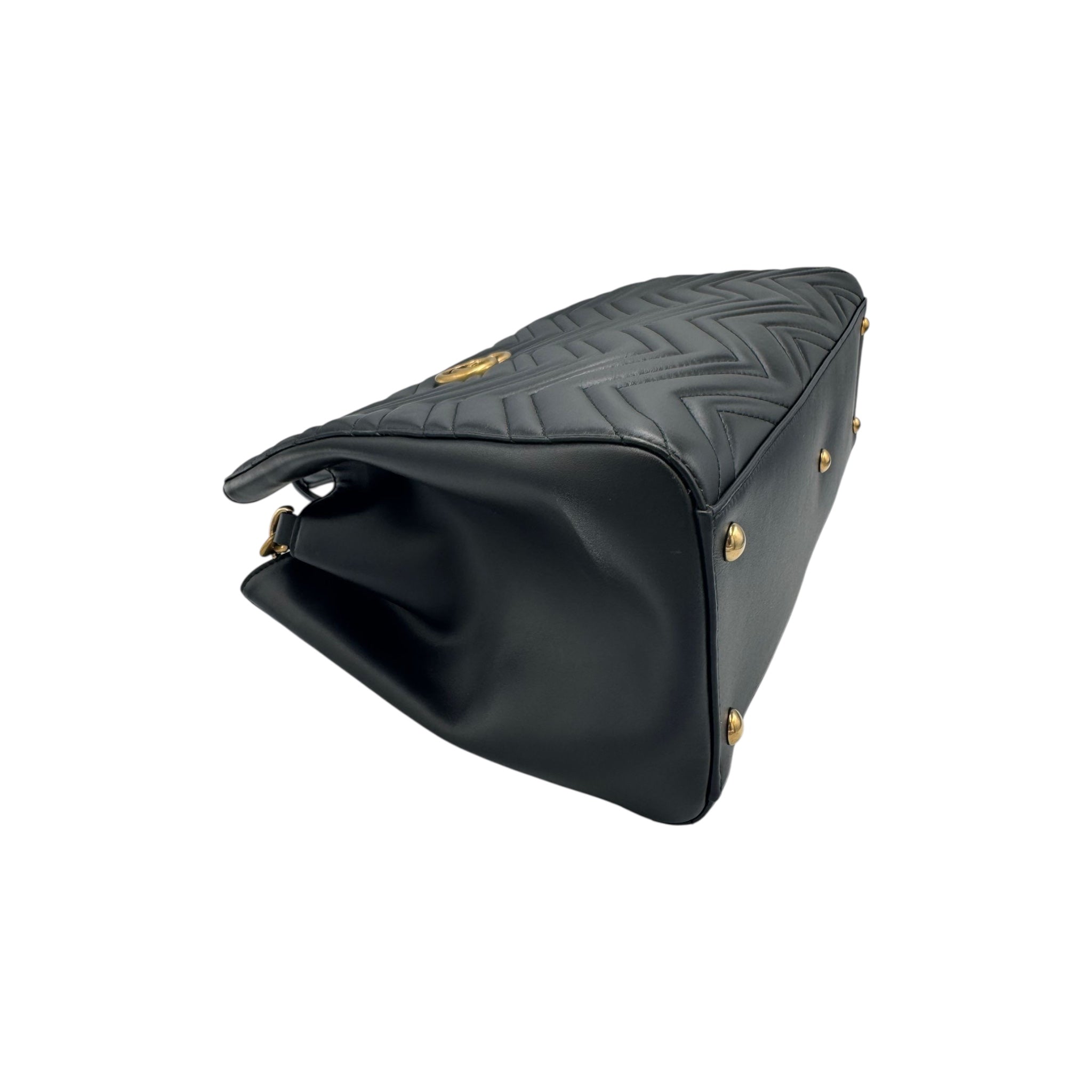 Gucci GG Marmont Tote Bag Medium Black Matelassé Gold