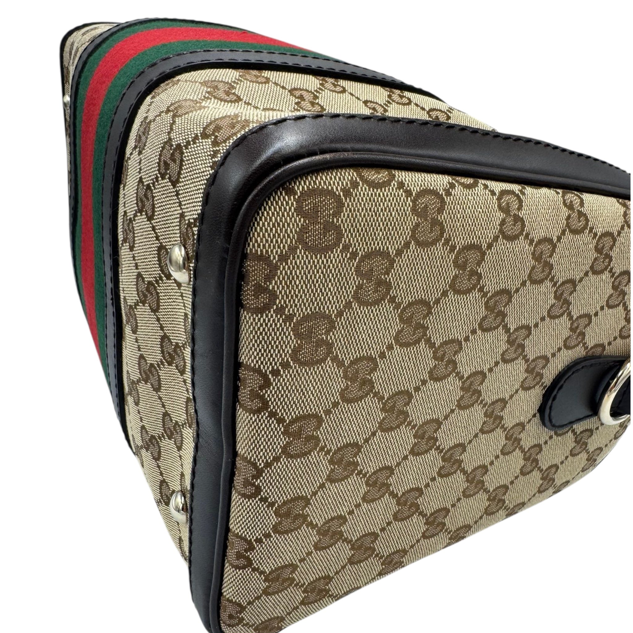 Gucci Boston Bag GG Web Supreme Canvas