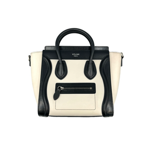 Céline Luggage Nano Black and White