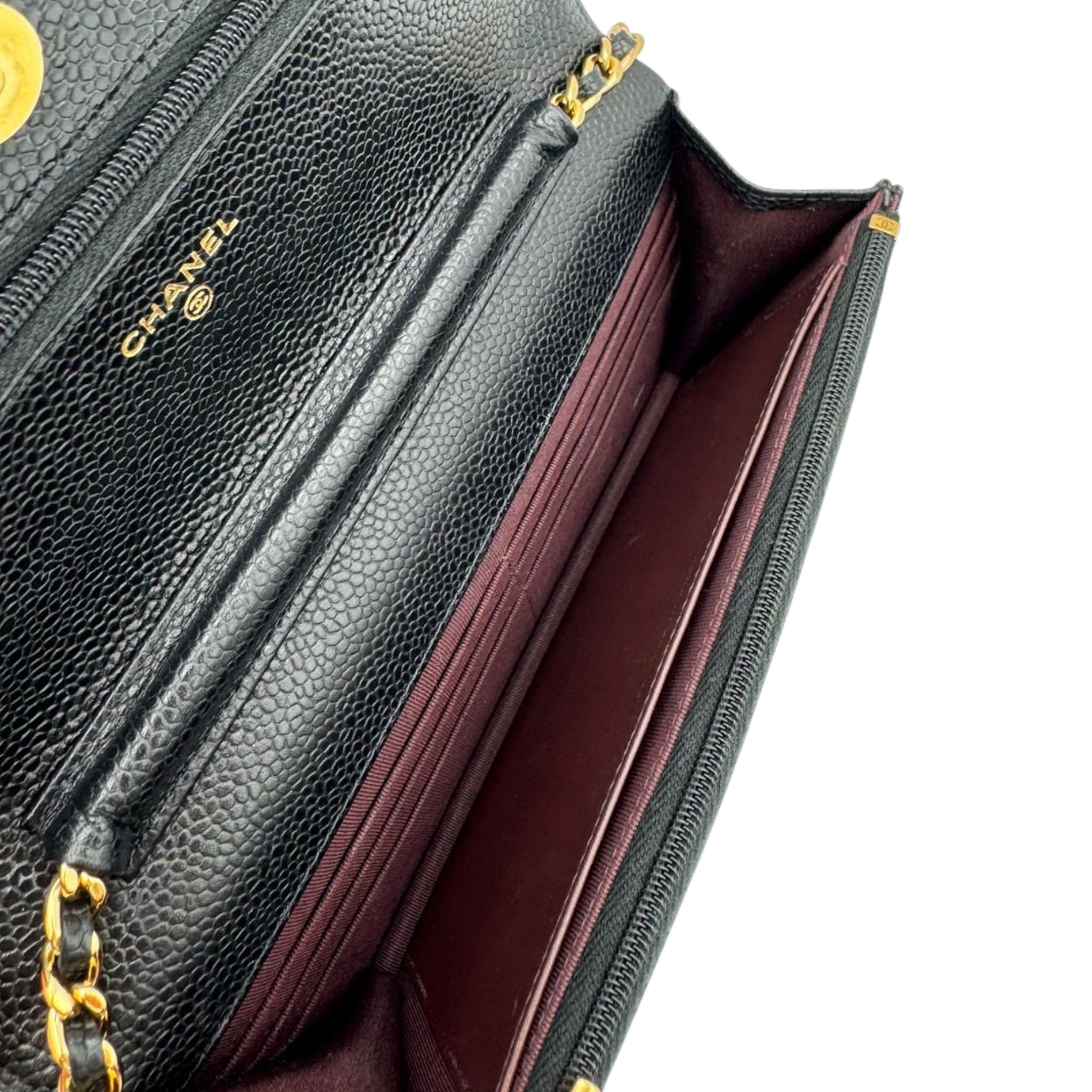 Chanel WOC Black Caviar Gold