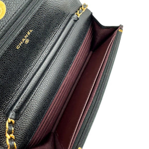 Chanel WOC Black Caviar Gold
