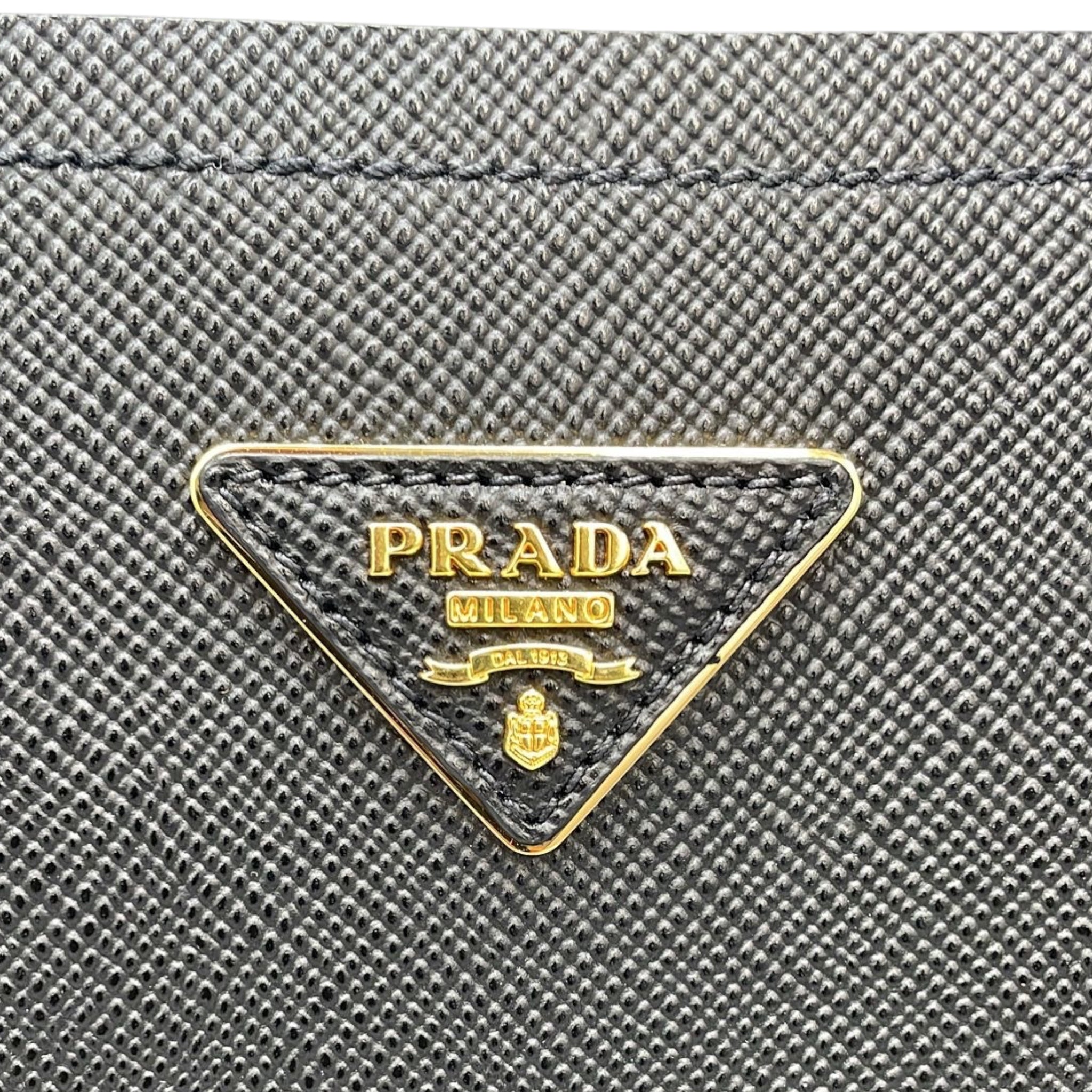 Prada Double Cuir Black Saffiano