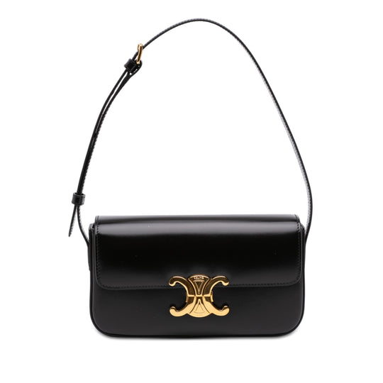 Celine Triomphe Claude Black Calfskin