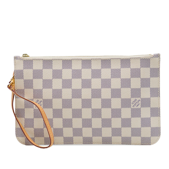 Louis Vuitton Neverfull MM Pouch Damier Azur Canvas