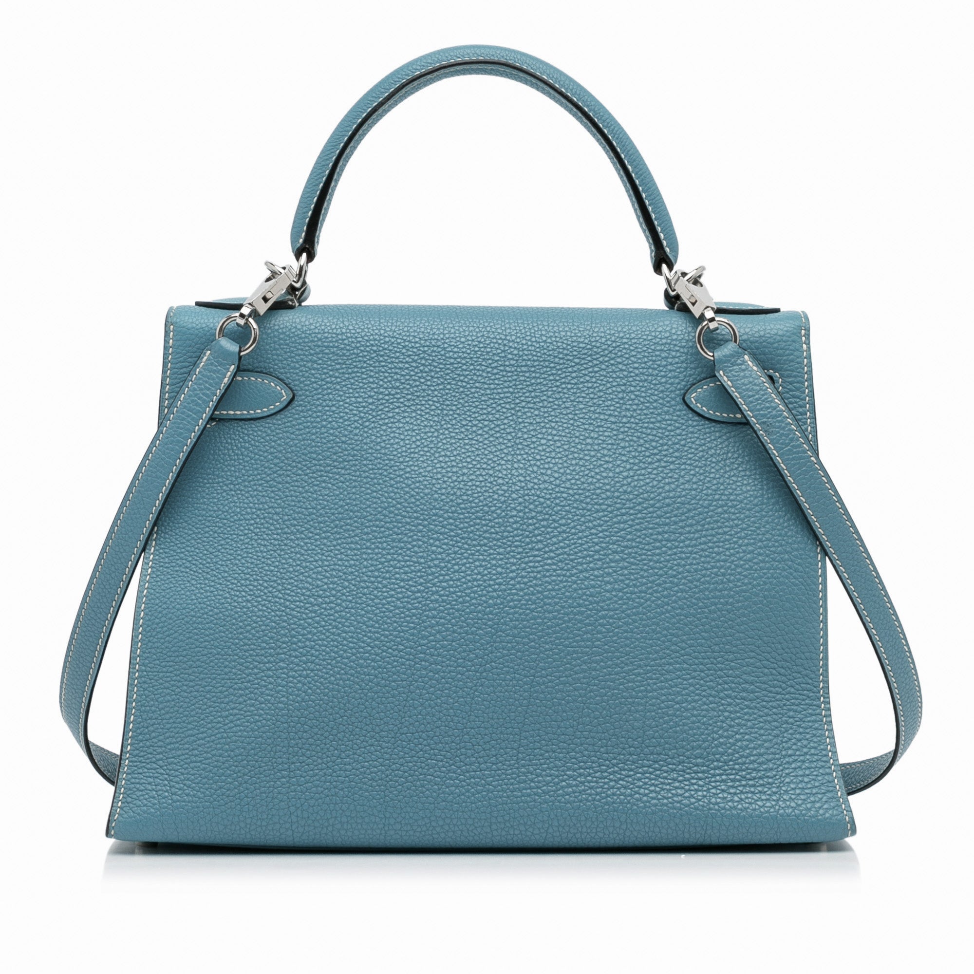 Hermès Kelly Sellier Mou 28 Bleu Jean Togo
