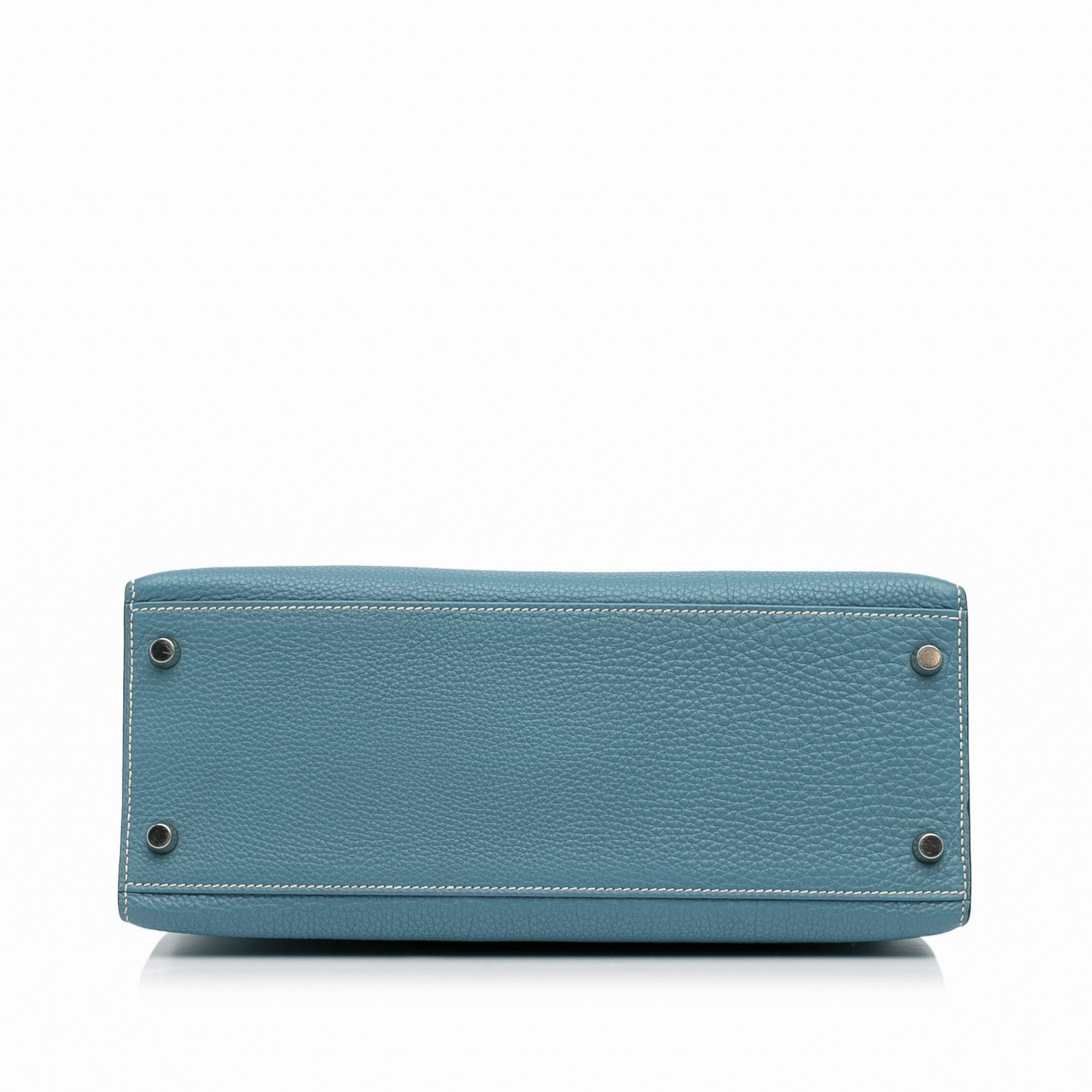 Hermès Kelly Sellier Mou 28 Bleu Jean Togo