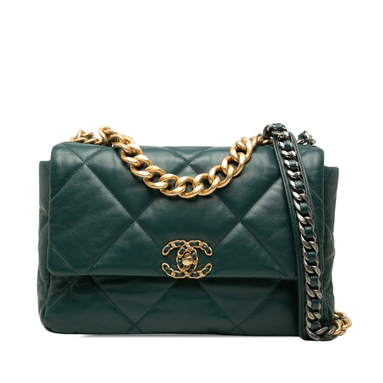 Chanel 19 Flap Large Green Lambskin