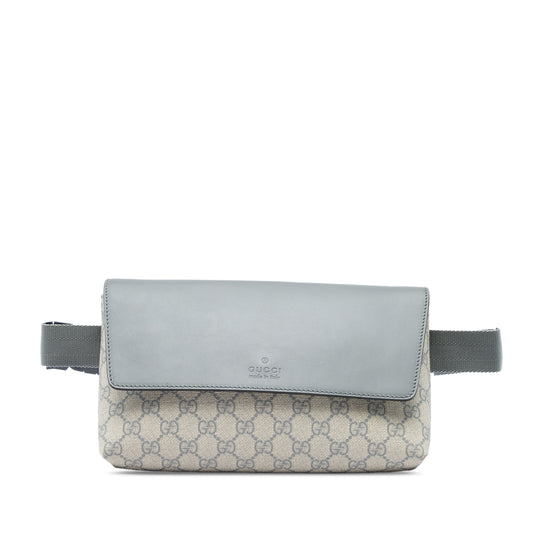 Gucci GG Supreme Flap Belt Beige Coated Canvas