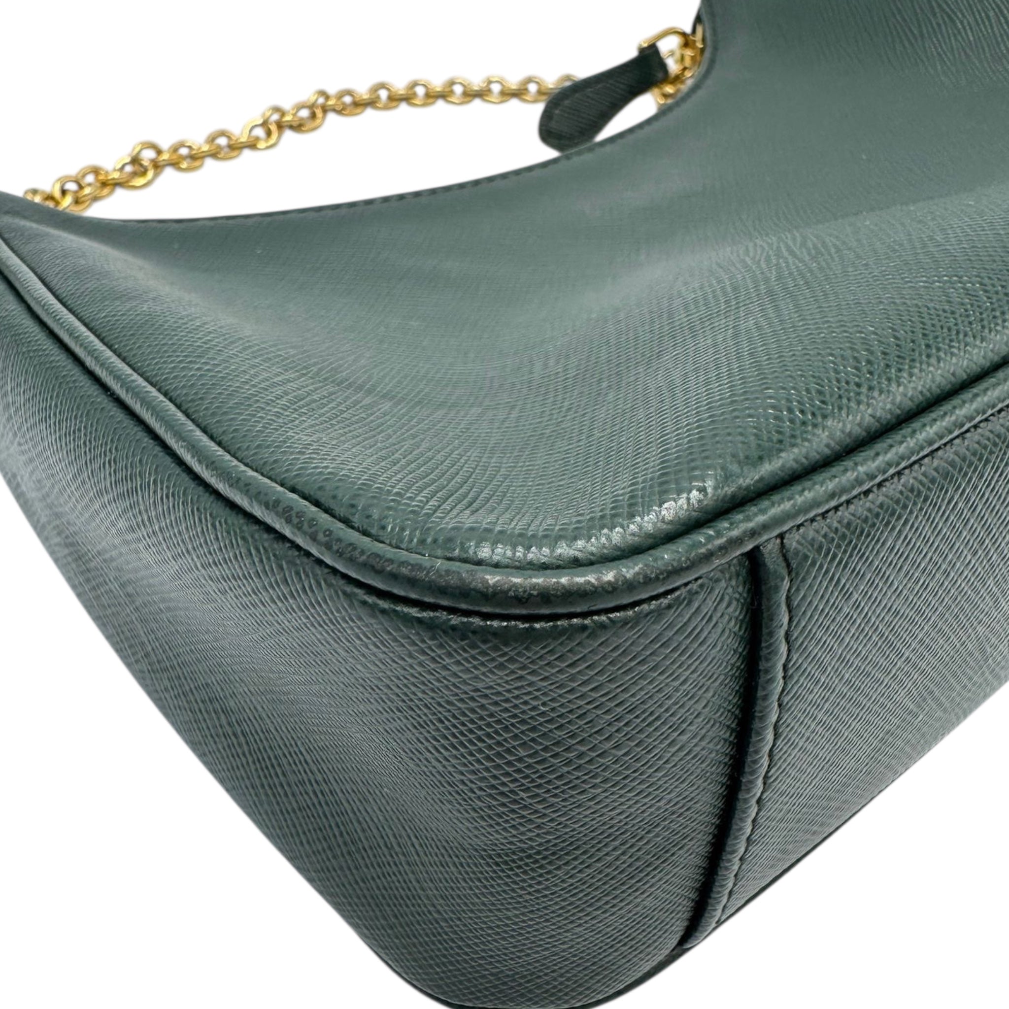 Prada Re-Edition 2005 Dark Green Saffiano Leather