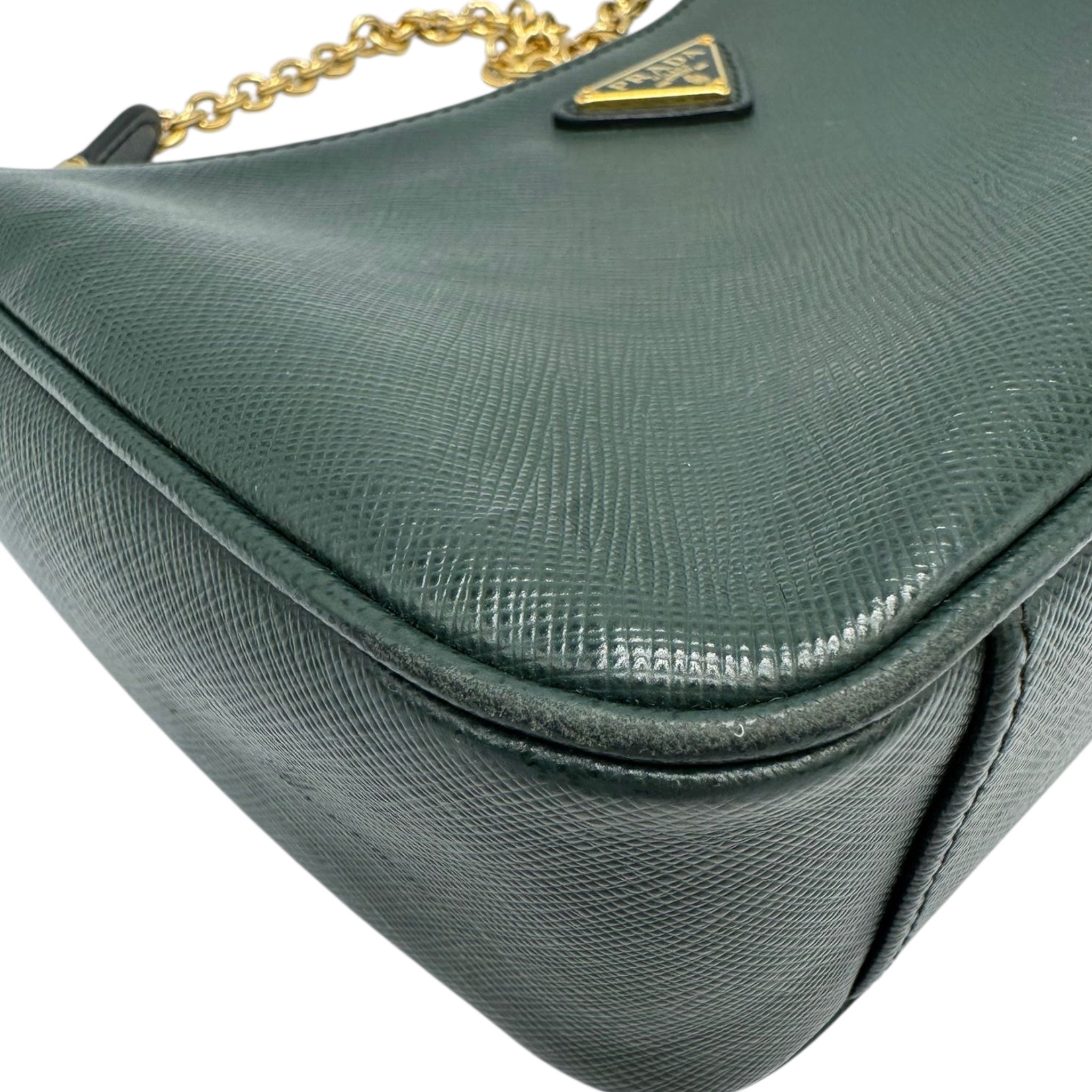 Prada Re-Edition 2005 Dark Green Saffiano Leather