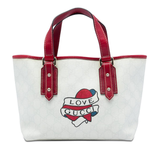 Gucci GG Supreme Heart Tattoo White GG Supreme Canvas