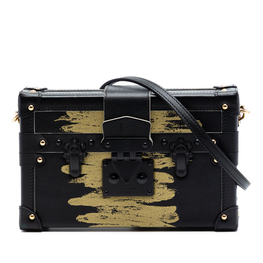 Louis Vuitton Petite Malle Black Calfskin Gold
