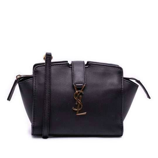 Saint Laurent Cabas Toy Black Calfskin Monogram Leather