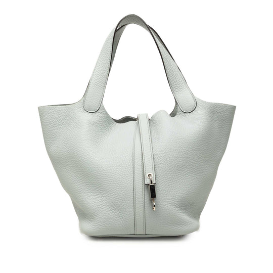 Hermès Picotin Lock 18 Grey Clemence Leather
