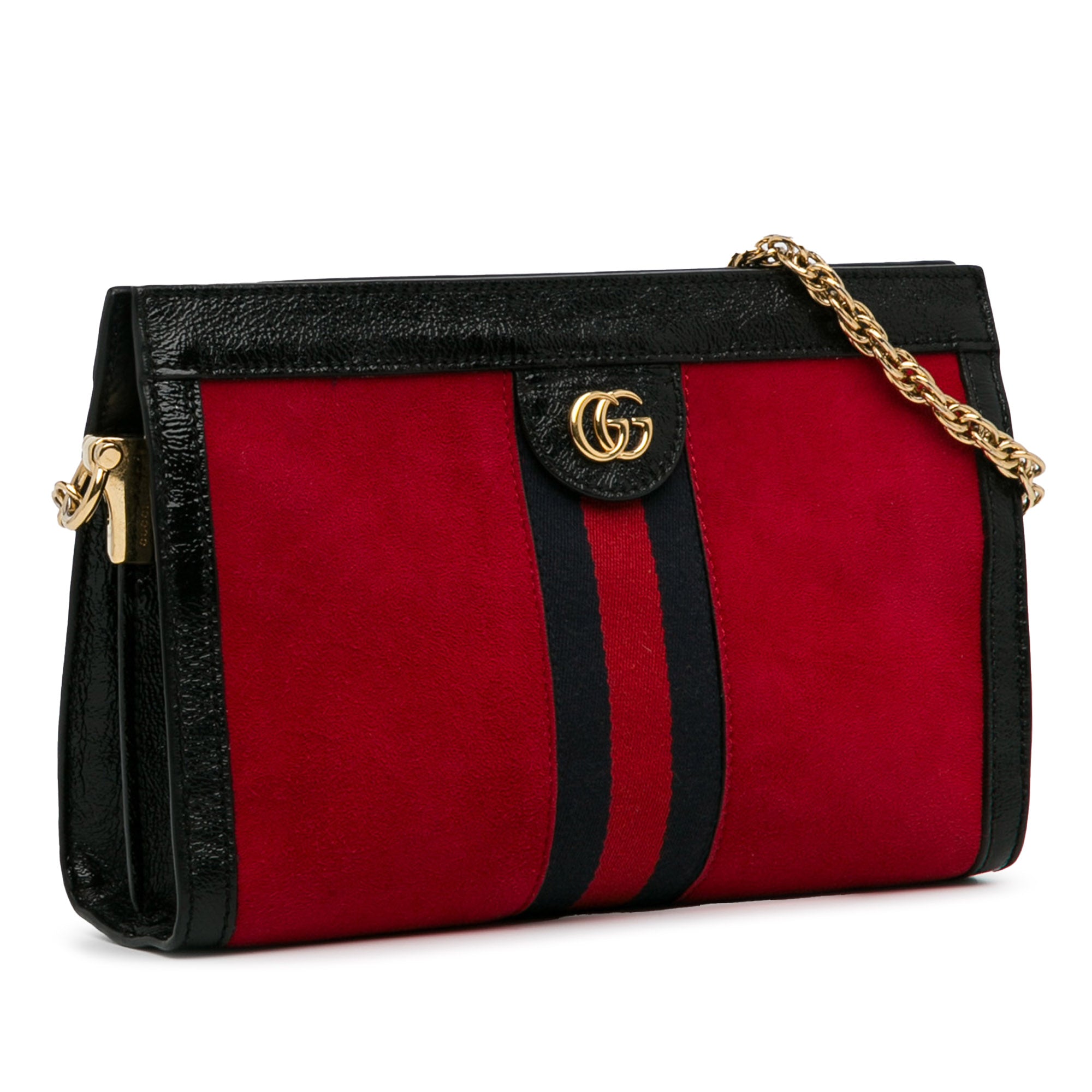 Gucci Ophidia Chain Crossbody Bag Small Red  Suede