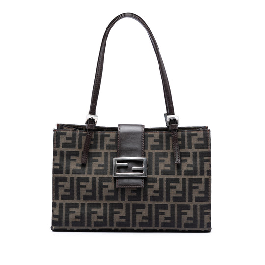 Fendi Zucca Brown Canvas Calfskin