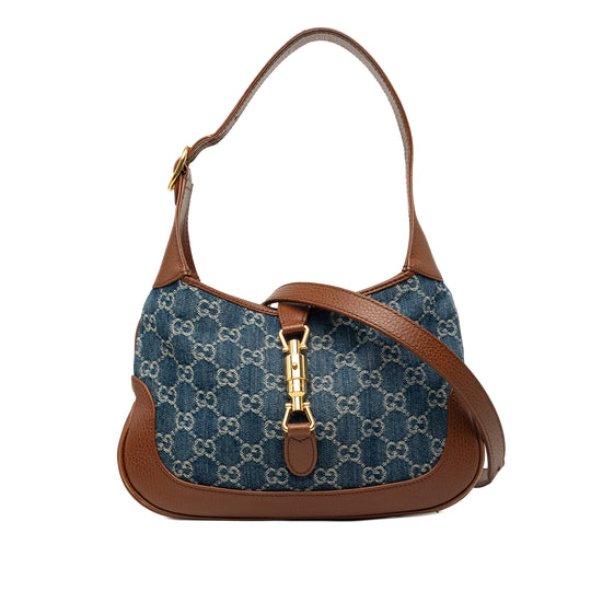Gucci Jackie 1961 Small Blue Denim Calfskin