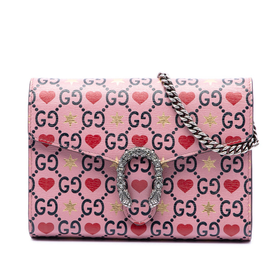 Gucci Dionysus Wallet On Chain Pink Calfskin