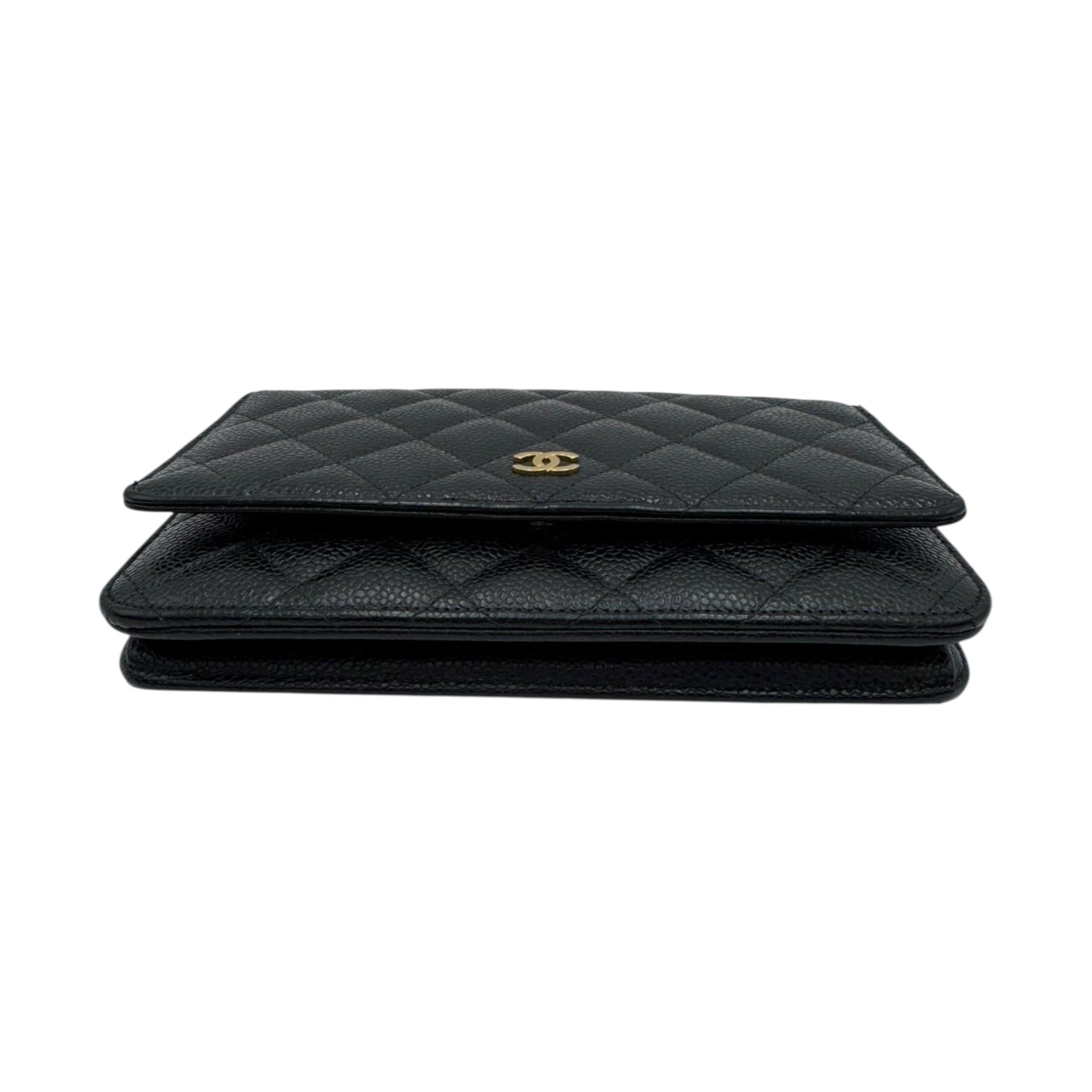 Chanel WOC Black Caviar Gold
