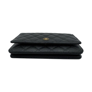 Chanel WOC Black Caviar Gold