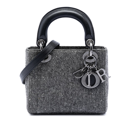 Dior Lady Dior Mini Grey Tweed Calfskin