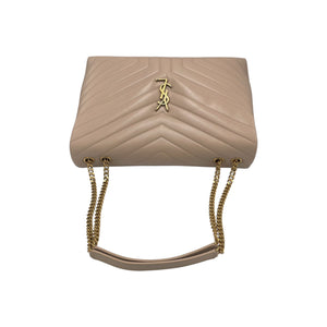 Yves Saint Laurent LouLou Large Beige Calfskin Gold